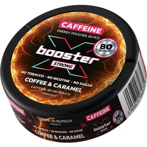 Bestsellery Woreczki kofeinowe X-Booster Coffee & Caramel 80 mg – puszka 20 sztuk