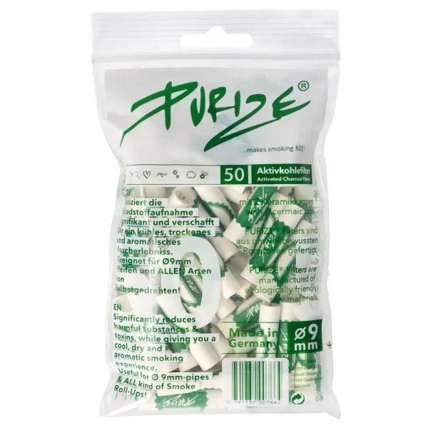Filtry z aktywnym węglem PURIZE Regular Size 50 szt. śr. 9 mm - Filtry Filtry z aktywnym węglem PURIZE Regular Size 50 szt. śr. 9 mm - Filtry