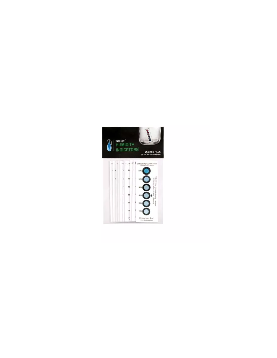 Wskaźnik wilgotności Integra Humidity Indicators: zestaw 10 kart pomiarowych 10-60% RH