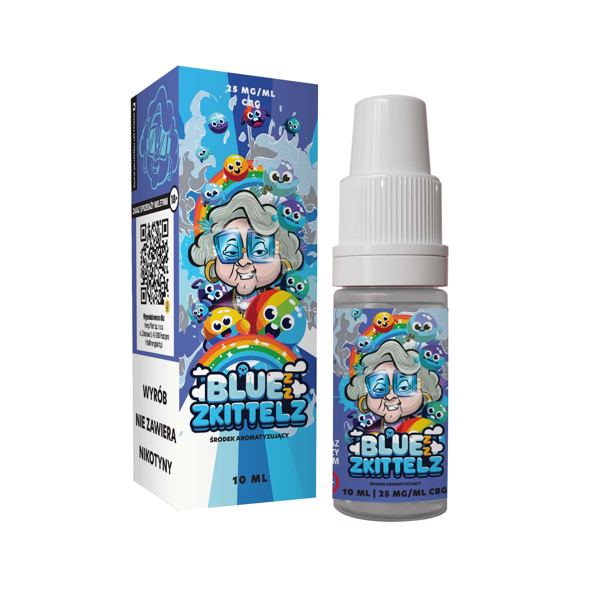 Liquid Blue Zkittelz Babcia Marysia - pudełko i buteleczka 10 ml z zapisem 25 mg na mililitr