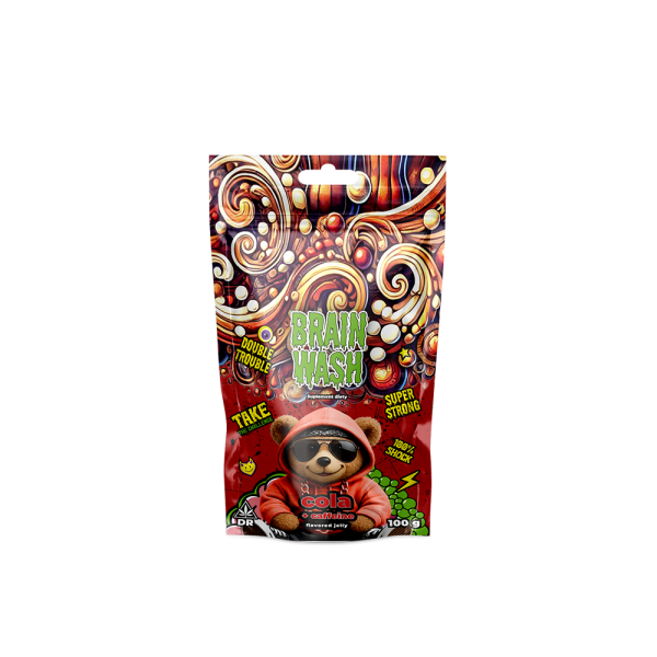 Żelki konopne CBD Brain Wash Cola 100g + kofeina - Żelki