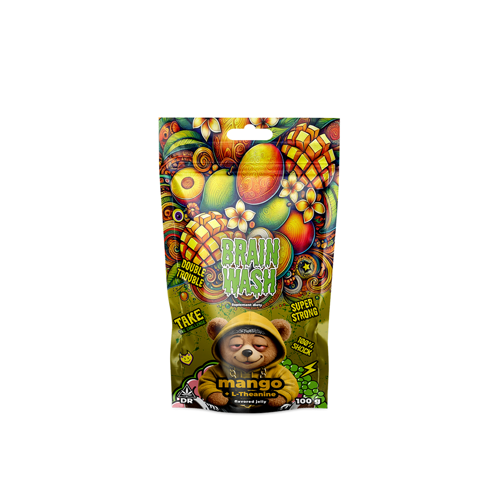 Żelki konopne Brain Wash mango z L-teaniną - opakowanie 100 g
