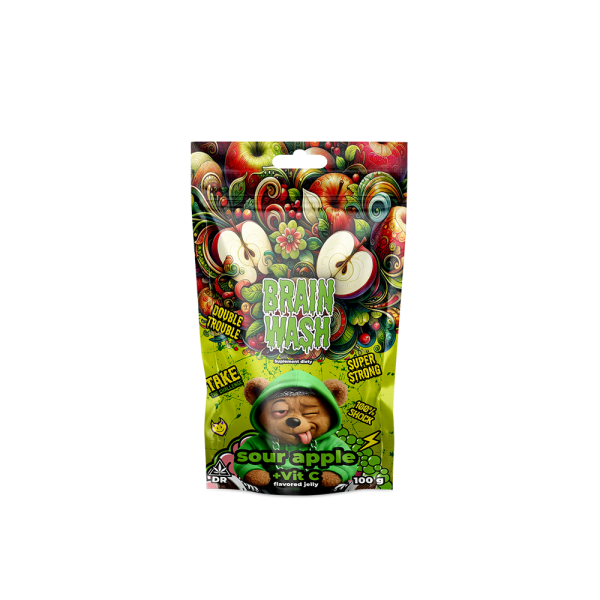 Żelki konopne CBD Brain Wash Sour Apple 100g - Żelki