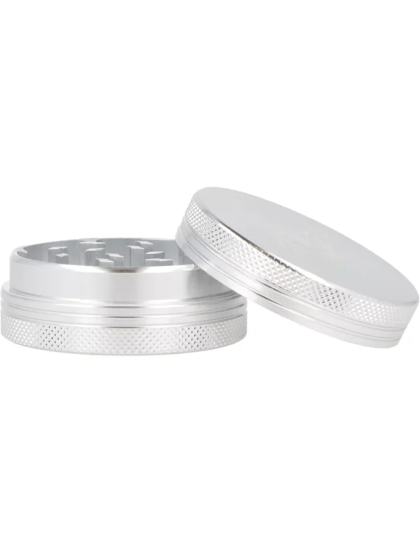 Grinder Purize 2-częściowy – srebrne wykończenie, kompaktowy rozmiar w dłoni