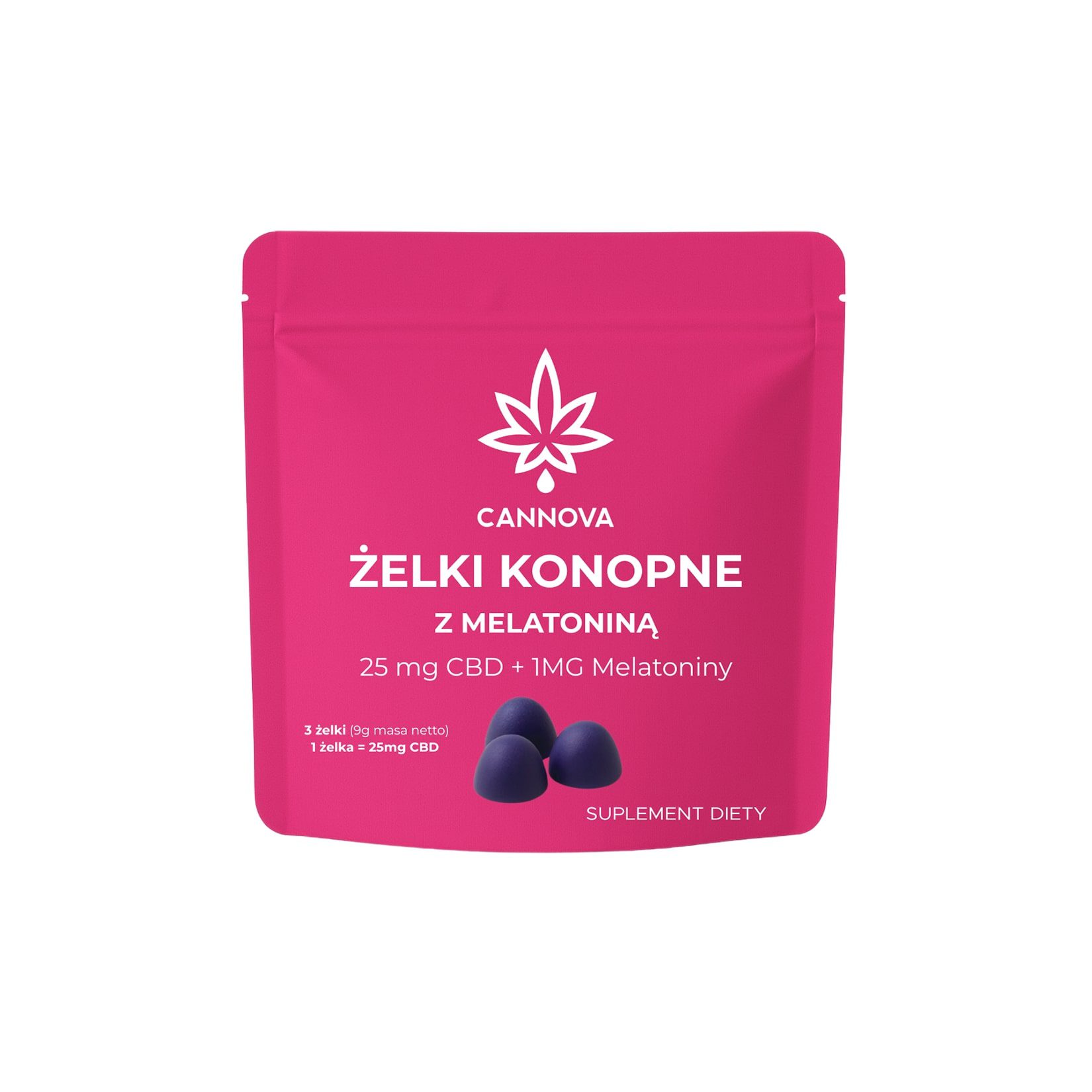 CANNOVA + melatonina CBD 25 mg/szt. 3 szt.