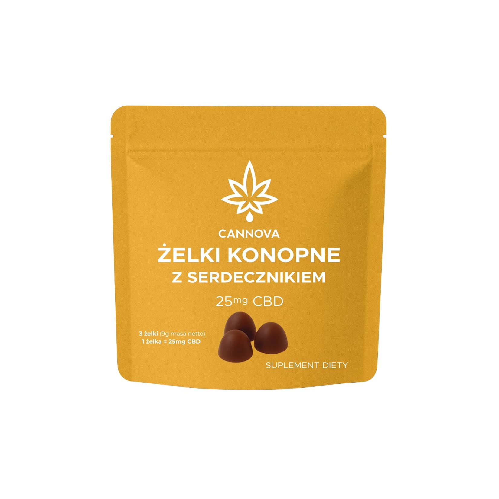 CANNOVA + serdecznik żelki CBD 25mg/szt. 3 szt.