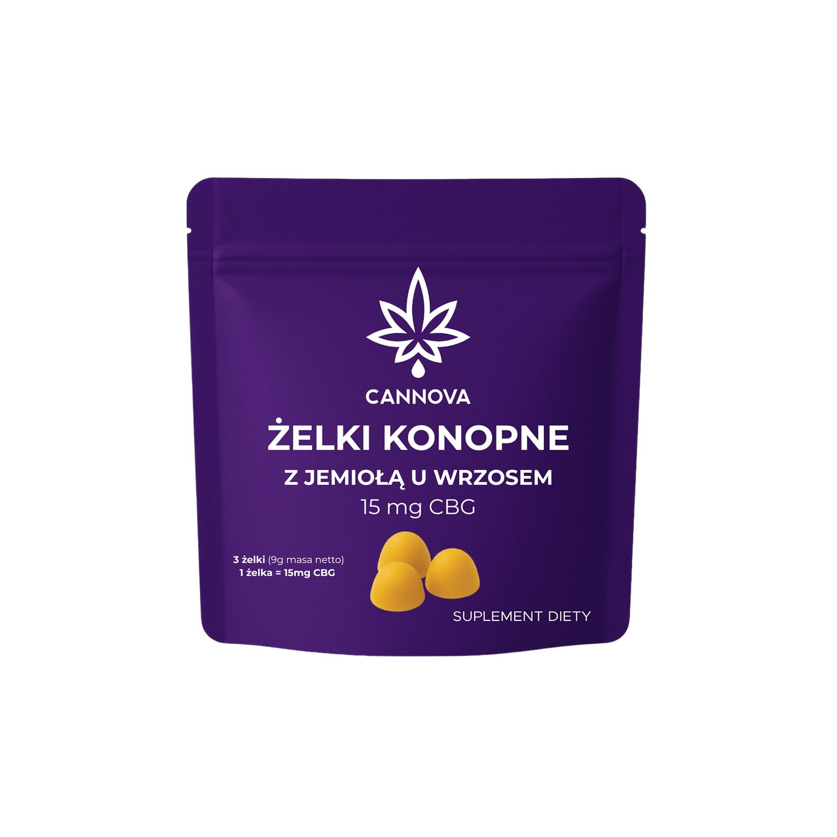 CANNOVA + wrzos i jemioła żelki CBG 15mg/szt. 3 szt.