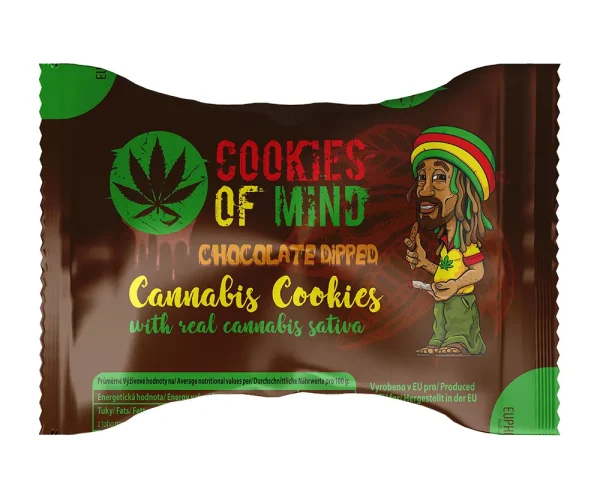 Euforia Ciasteczka z Cannabis o Smaku Czekolady z białkiem i nasionami Cannabis Sativa L., zanurzone w czekoladzie - Żywność