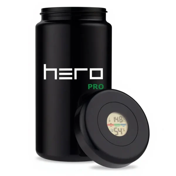 Szklany pojemnik bezzapachowy z higrometrem 1000ml HERO PRO - Przechowywanie