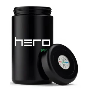 Szklany pojemnik bezzapachowy z higrometrem 2000ml HERO PRO - Przechowywanie
