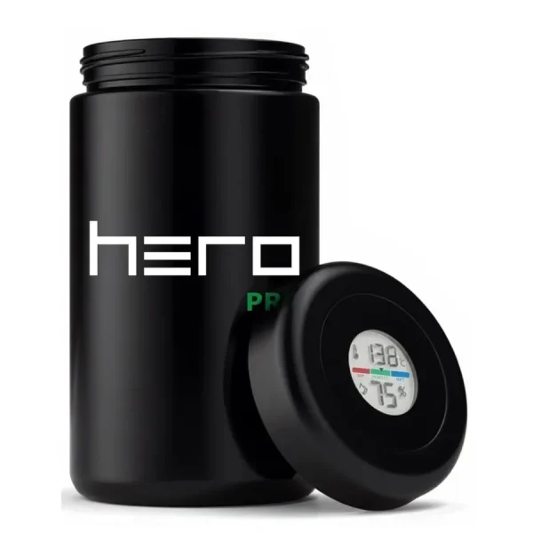 Szklany pojemnik bezzapachowy z higrometrem 2000ml HERO PRO - Przechowywanie