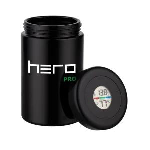 Szklany pojemnik bezzapachowy z higrometrem 400ml HERO PRO - Przechowywanie