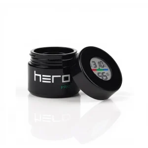 Szklany pojemnik bezzapachowy z higrometrem 50ml HERO PRO - Przechowywanie
