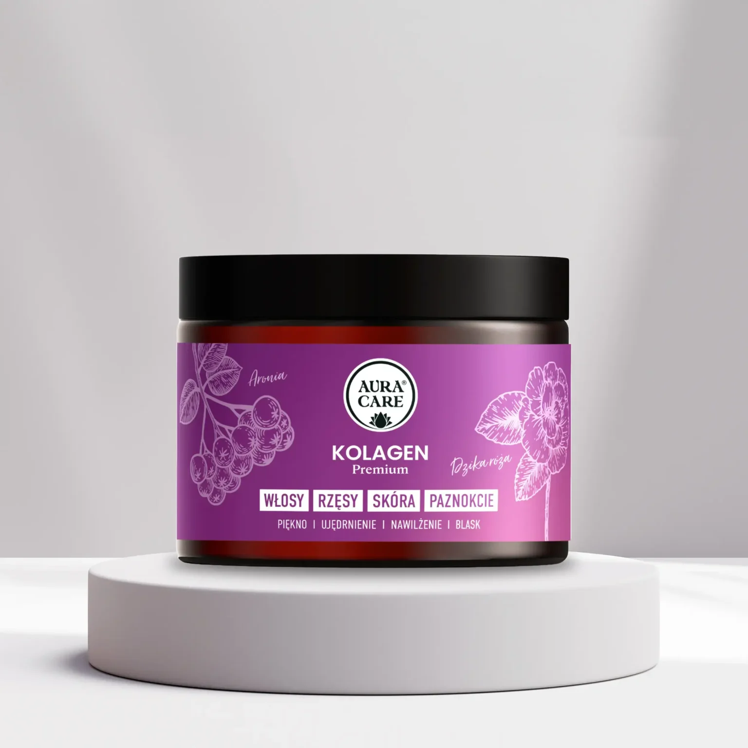 Aura Care Kolagen PREMIUM Piękno 200 g - kolagen rybi w proszku z krzemem, cynkiem i biotyną