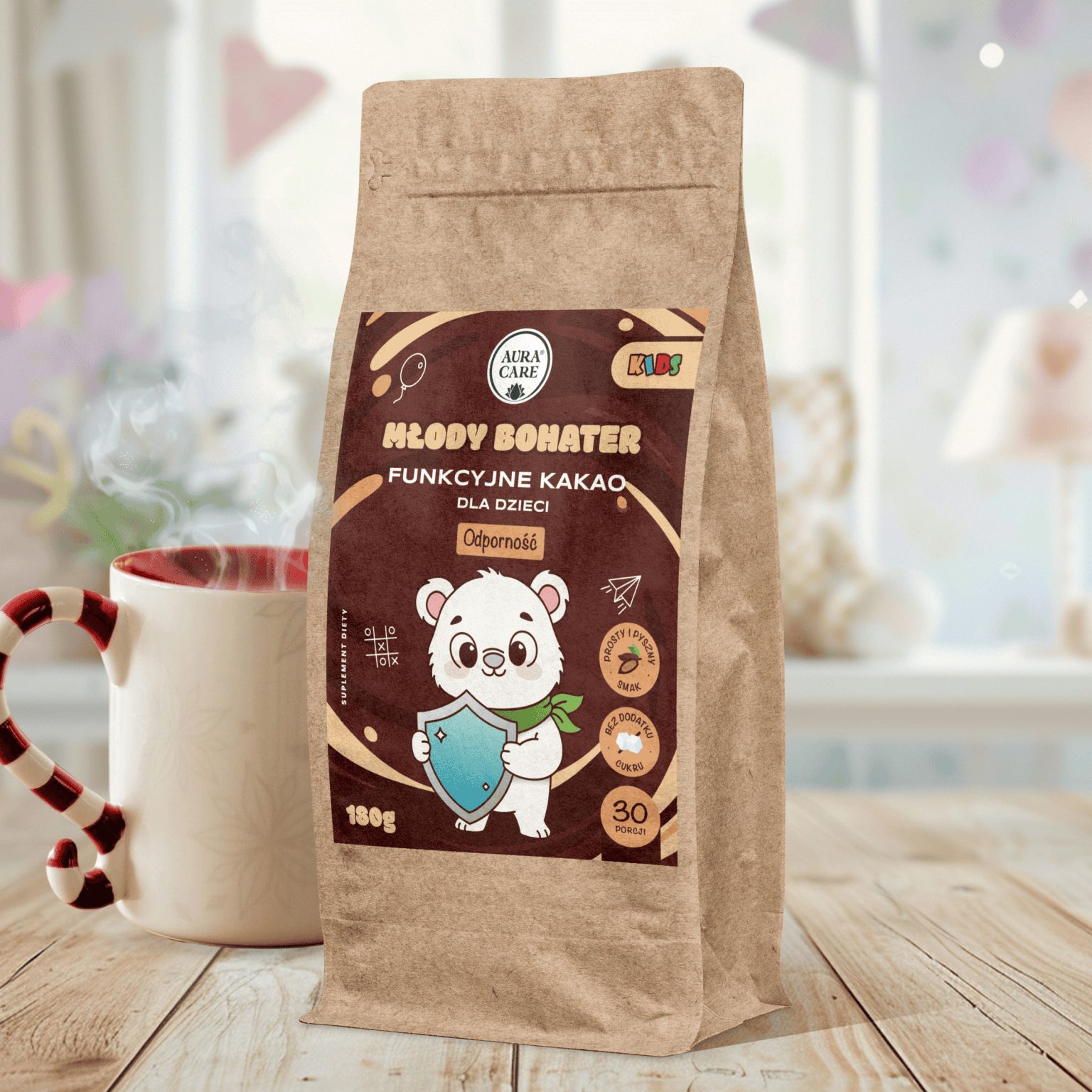 Какао для детей Aura Care Юный герой с колострумом, 180 г