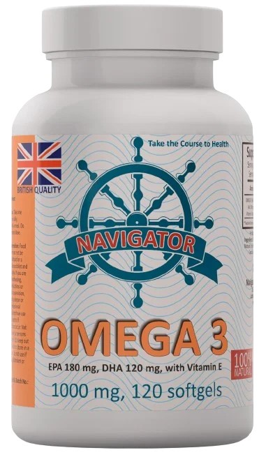 Navigator Omega 3 EPA 180 mg / DHA 120 mg — 120 kapsułek żelowych (Suplement diety) - Suplementy