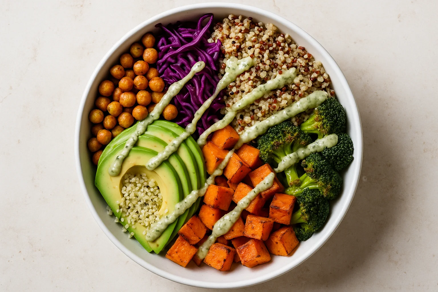 Buddha bowl z dressingiem konopnym – kolorowy lunch Buddha bowl z dressingiem konopnym – kolorowy lunch