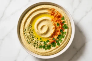 Hummus klasyczny z nasionami konopi – kremowy i proteinowy