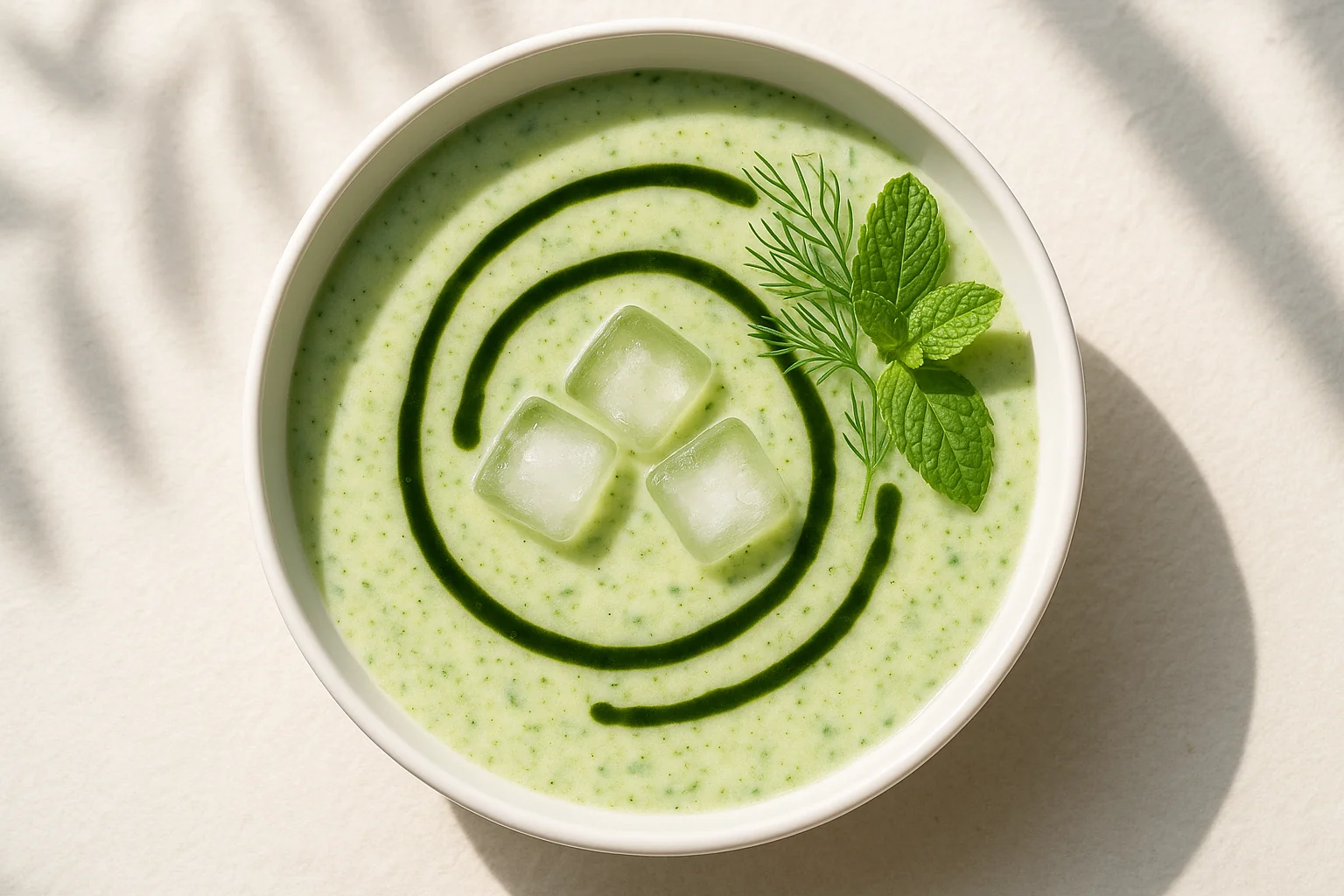 Cucumber cold soup with hemp oil – a summer soup served cold
