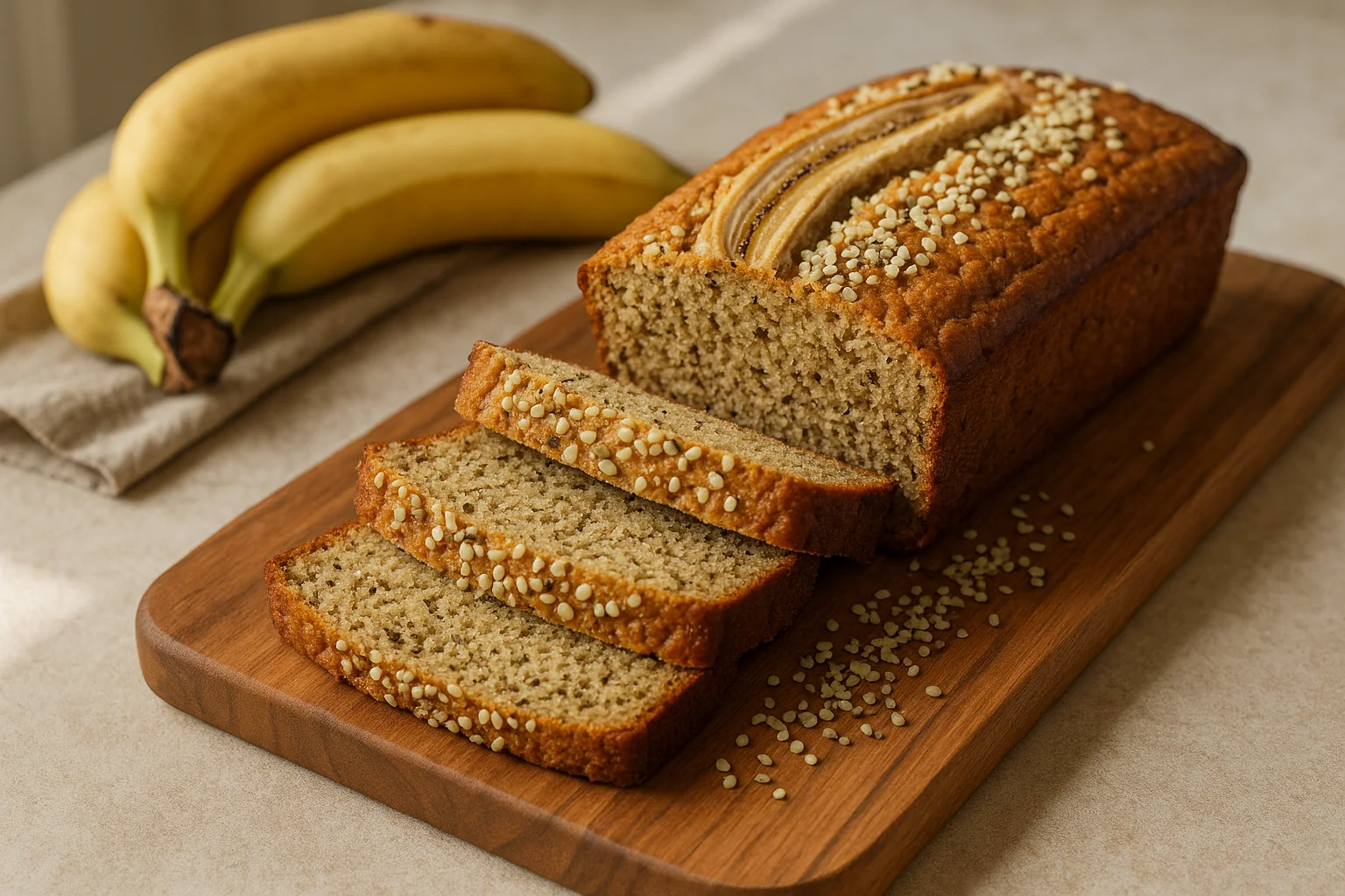Ciasto bananowe z nasionami konopi