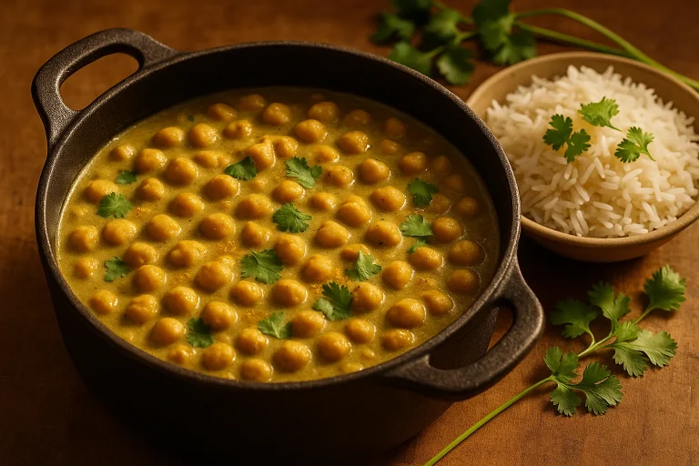 Curry mit Kichererbsen und Hanfmehl – cremig und wärmend
