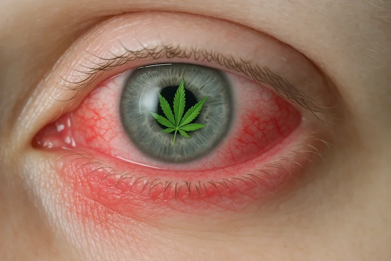Czerwone oczy po marihuanie i kannabidiol: skąd się biorą i jak temu zaradzić (FAQ)