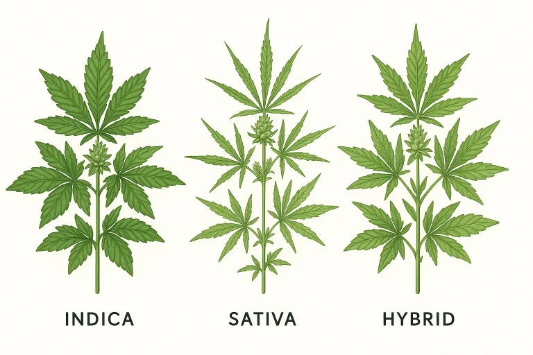 Indica vs Sativa vs Hybride — Unterschiede in der Wirkung (Tabelle)