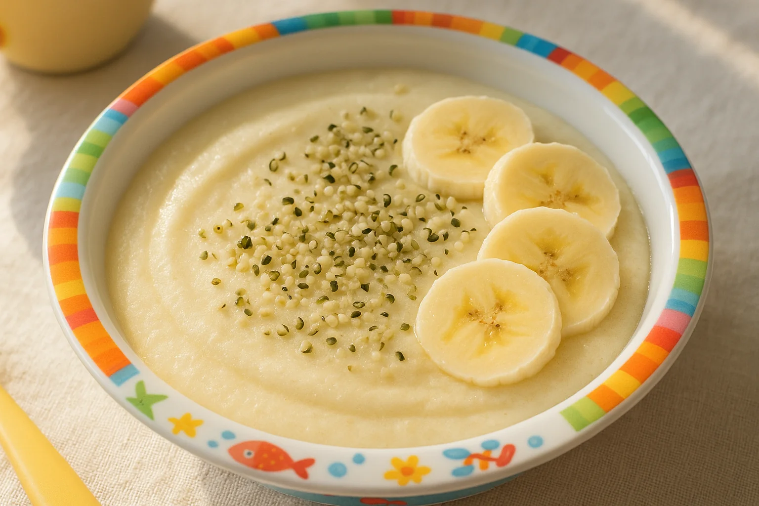 Grießbrei mit Hanfsamen – schnelles Frühstück für Kinder