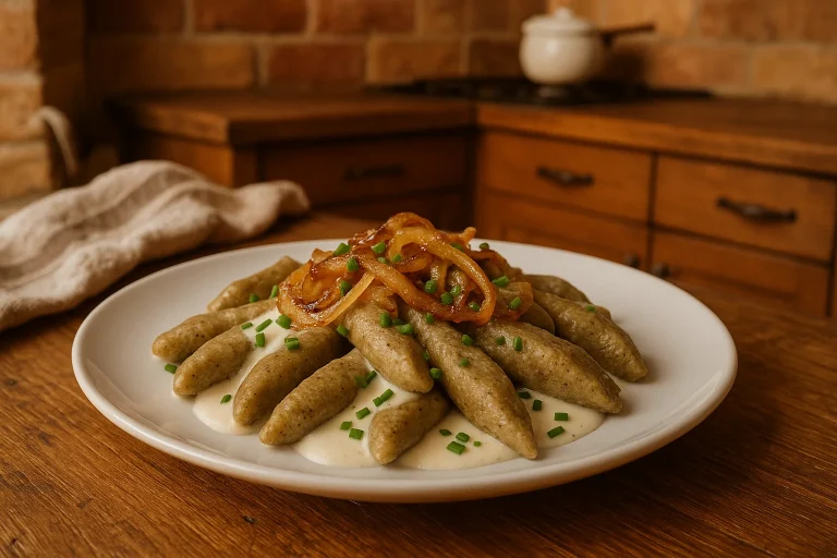 Gnocchi aus Hanfmehl mit Käsesauce