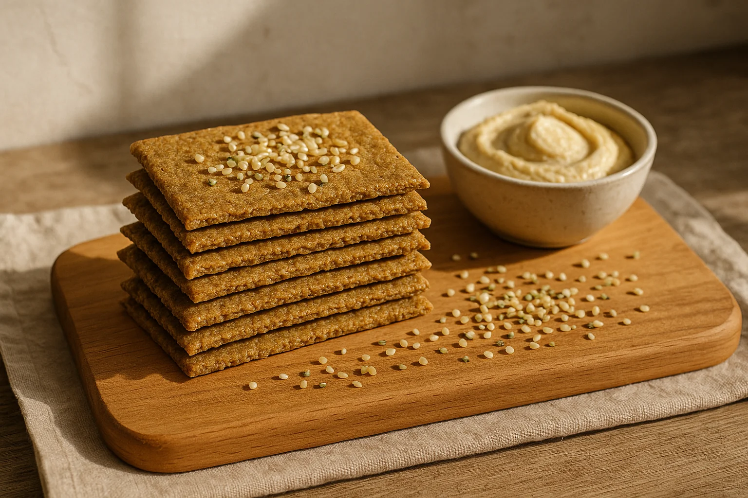 Hemp flour crackers – a crunchy healthy snack Hemp flour crackers – a crunchy healthy snack
