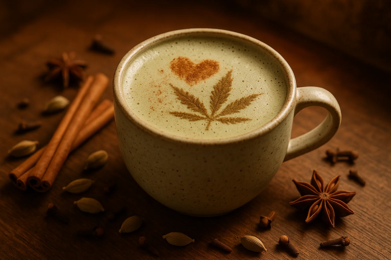 Hanf-Latte mit Zimt und Kardamom – Herbstgetränk