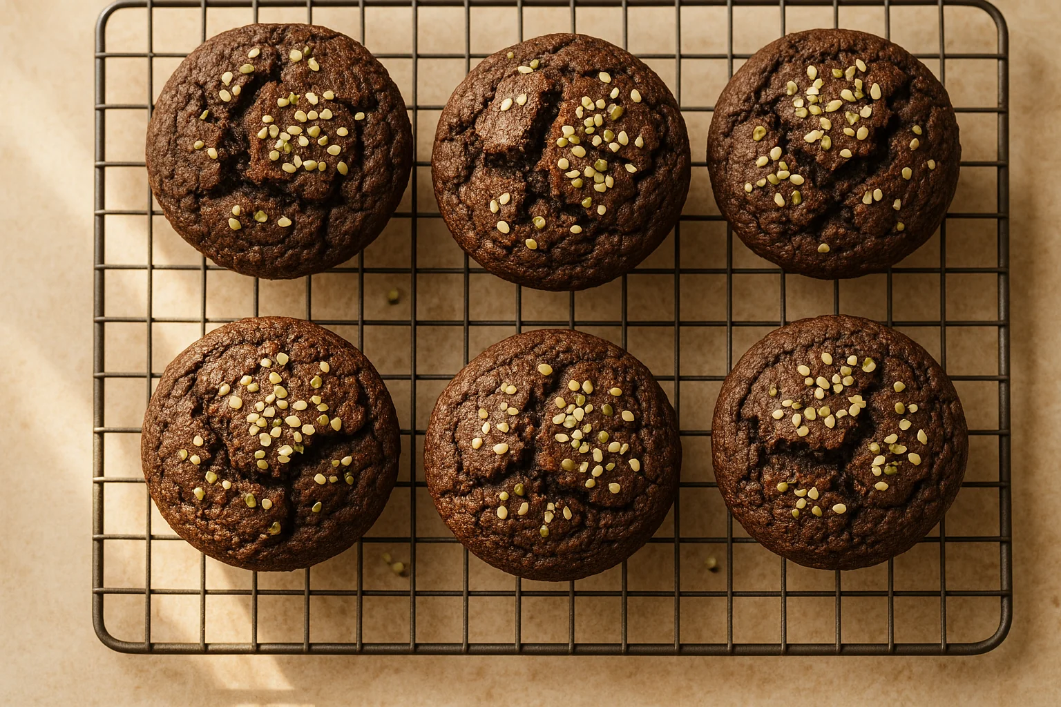 Schokoladenmuffins mit Hanfmehl – luftig und feucht Schokoladenmuffins mit Hanfmehl – luftig und feucht