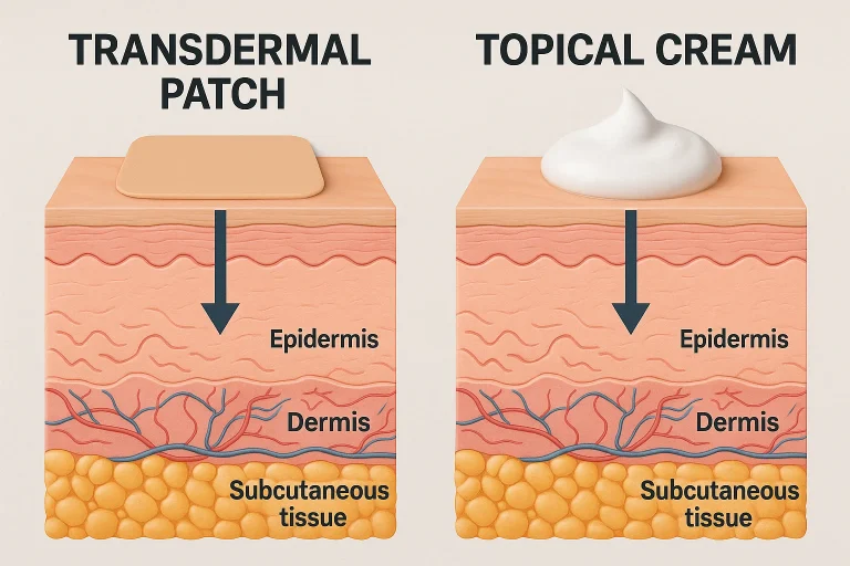 Transdermal patch vs regular ointment — when the substance enters the bloodstream Transdermal patch vs regular ointment: when the substance enters the bloodstream