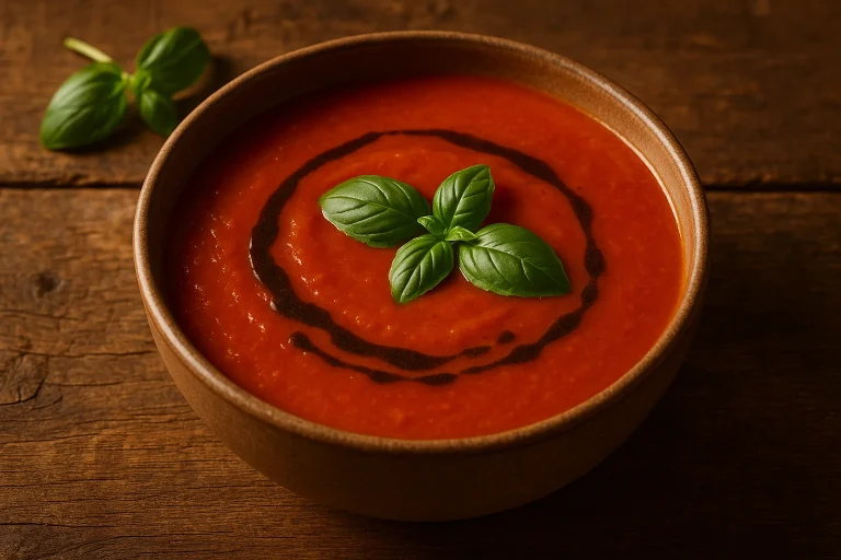 Tomatensuppe mit Hanföl – ein hausgemachtes klassisches Rezept mit einem Twist Tomatensuppe mit Hanföl – ein hausgemachtes klassisches Rezept mit einem Twist