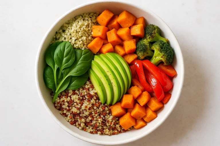 Quinoa bowl with hemp seeds and vegetables Quinoa bowl with hemp seeds and vegetables