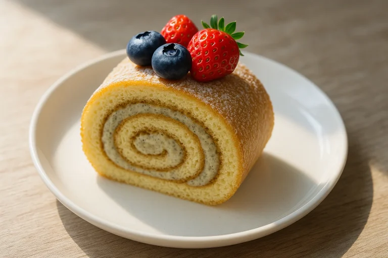 Sponge roll with hemp cream Sponge roll with hemp cream