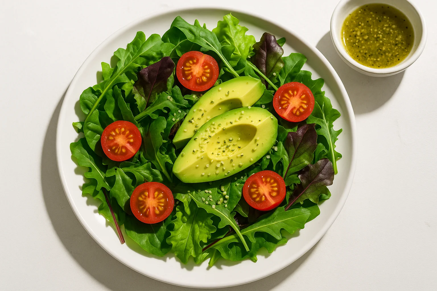 Avocado-Salat mit Hanföl – eine Quelle gesunder Fette Avocado-Salat mit Hanföl – eine Quelle gesunder Fette