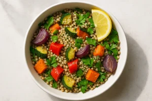 Salat mit Buchweizen und Hanfsamen