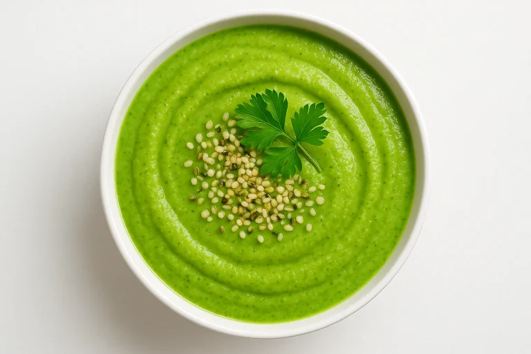 Broccoli cream soup with hemp seeds Broccoli cream soup with hemp seeds