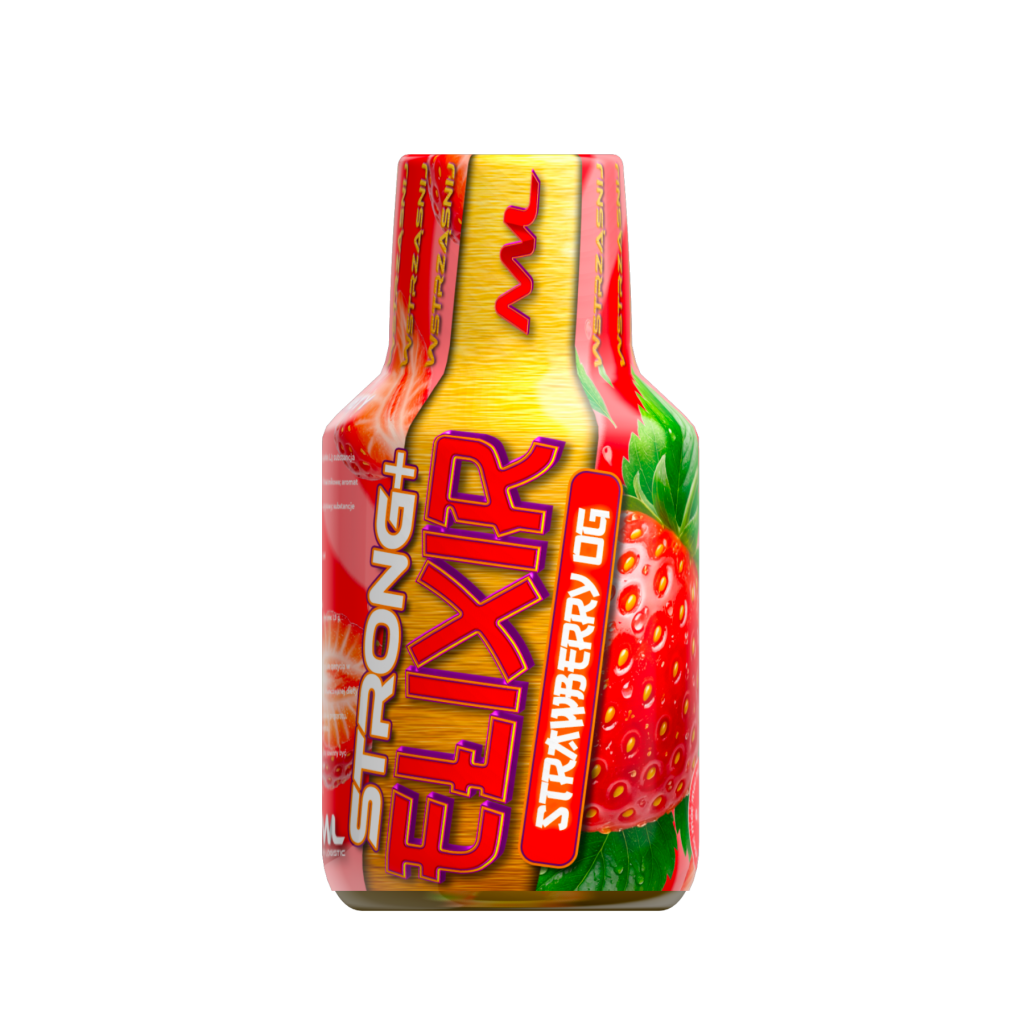 Bestsellery Elixir Panoramixa Strawberry OG MOTIVATION - butelka 100 ml konopnego shotu z witaminami B6 i B12